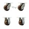 Service Caster 6'' Heavy Duty High Temp Phenolic Swivel Caster Set 2 Swivel Locks 2 Rigid, 4PK CRAN-SCC-KP92S630-PHRHT-BSL-2-R-2 - alternate 1